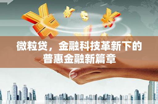 龙湖微粒贷，金融科技革新下的普惠金融新篇章