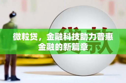 龙湖微粒贷，金融科技助力普惠金融的新篇章