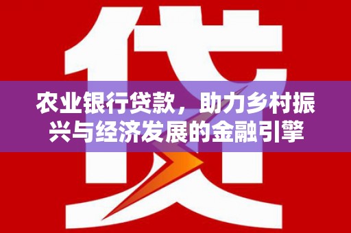 龙湖农业银行贷款，助力乡村振兴与经济发展的金融引擎