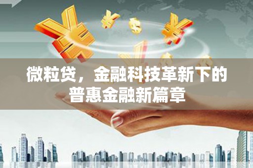 龙湖微粒贷，金融科技革新下的普惠金融新篇章