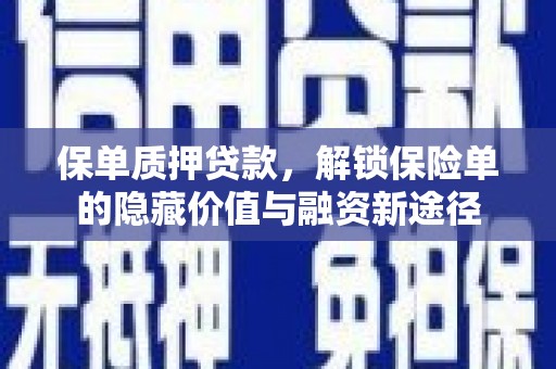 龙湖保单质押贷款，解锁保险单的隐藏价值与融资新途径