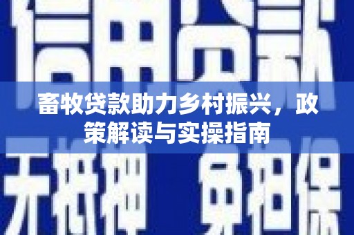 龙湖畜牧贷款助力乡村振兴，政策解读与实操指南