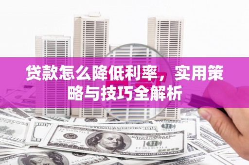 龙湖贷款怎么降低利率，实用策略与技巧全解析