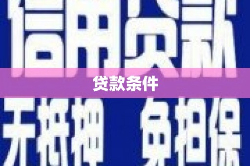 龙湖贷款条件